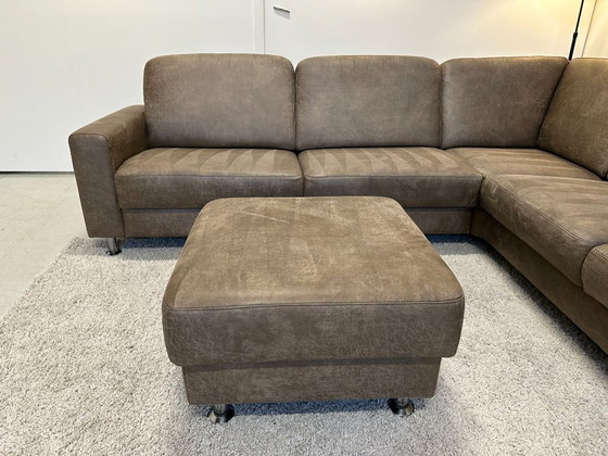 Image 1 of Taupe hoekbank eco leder 270x220cm