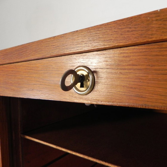 Image 1 of Cassonetto avvolgibile in rovere con 2 ante, altezza 180 cm, anni '50