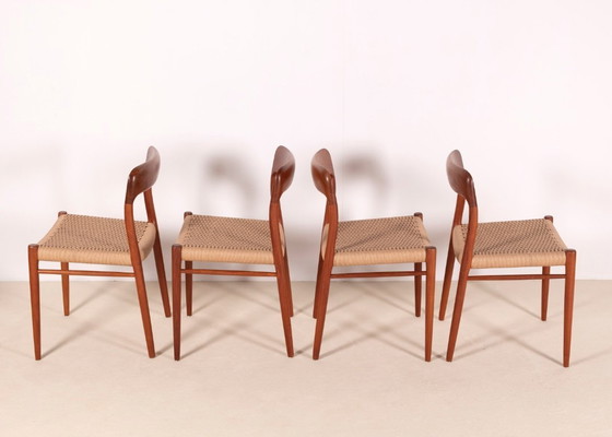Image 1 of 4 sedie da pranzo Niels O. Møller modello 75 in teak, anni '60, Danimarca