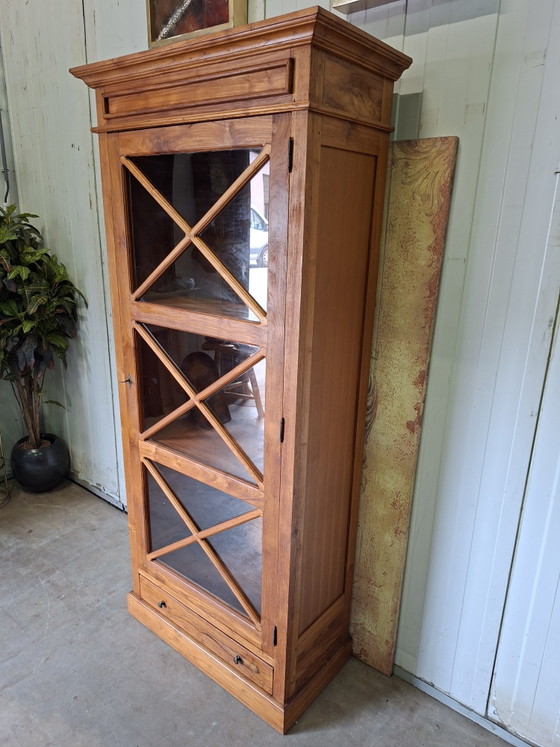 Image 1 of Teak display cabinet, china cabinet, buffet cabinet, dimensions 90x45cm and 200cm high.