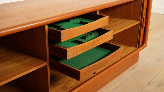 Image 1 of Vintage sideboard | 220 cm Dyrlund | 1960s | Tambourdeurtjes