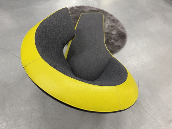 Image 1 of Leolux Parabolica Draaifauteuil Senso leer & Varese stof 