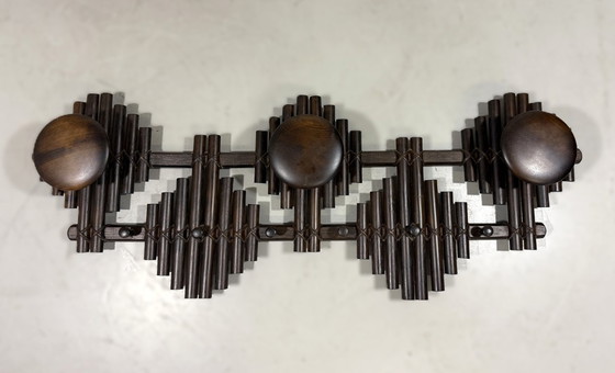 Image 1 of Appendiabiti da parete in rattan anni '70