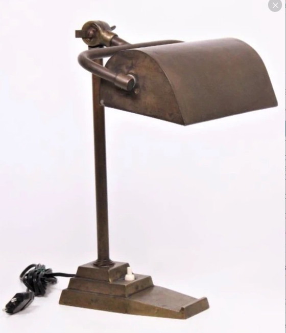 Image 1 of Art Deco Table Lamp ASTAX / Vintage Banker's Lamp / Classic Desk Lamp / Notary Lamp