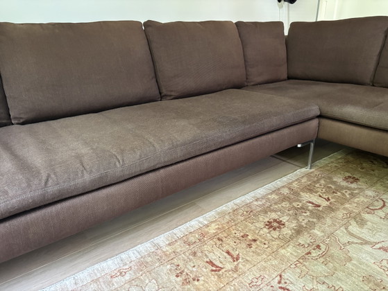 Divano a 3 posti con chaise longue Charles di B&B Italia, tessuto marrone Limite. – Divani, Textile (photo 8 of 15)