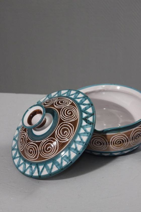 Image 1 of Robert Picault in Vallauris – Gemüsefonduetopf mit Deckel, 31 cm, Frankreich, 1950er Jahre