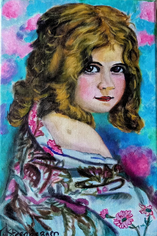 "Little Girl" – schilderijen tekeningen, Canvas