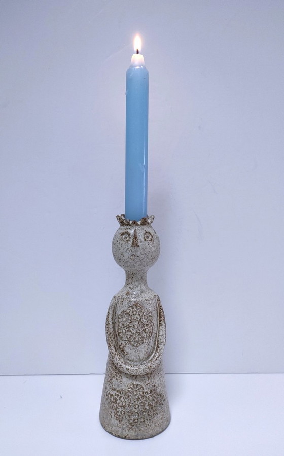 Image 1 of candelabro antropomorfo de cerámica firmado "p