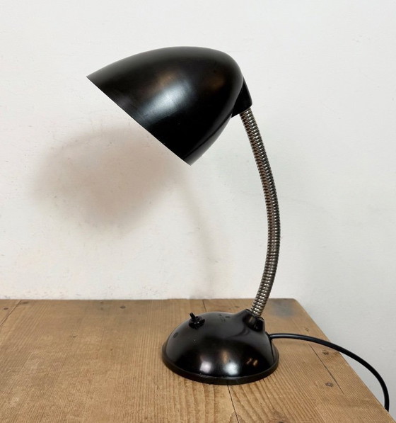 Image 1 of Vintage Brown Bakelite Gooseneck Table Lamp, 1950s