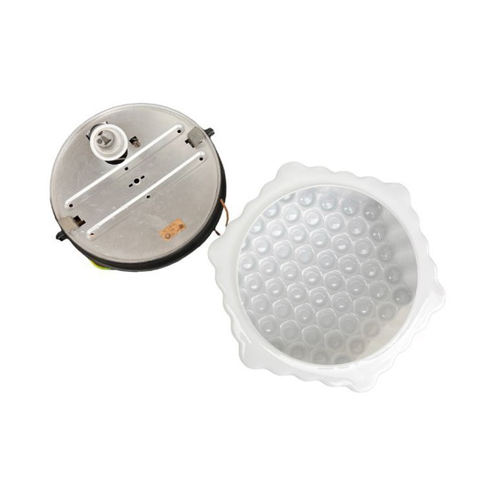 Image 1 of Large hexagonal three-dimensional milky white Honeycomb wall lamp ceiling lamp Czechoslovakia Kamenický Šenov 1960s