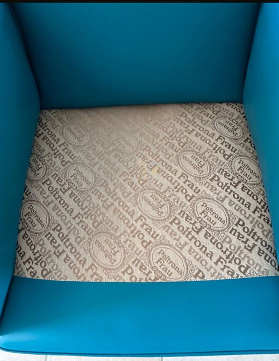 Vanity Fair model by Italian design Poltrona Frau, Armchairs, Leather, Turquoise (photo 2 of 5)