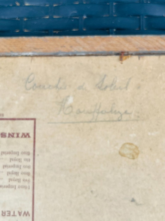 Image 1 of Belgisches Aquarell, Sonnenuntergang bei Houffalize, signiert J. Dupont