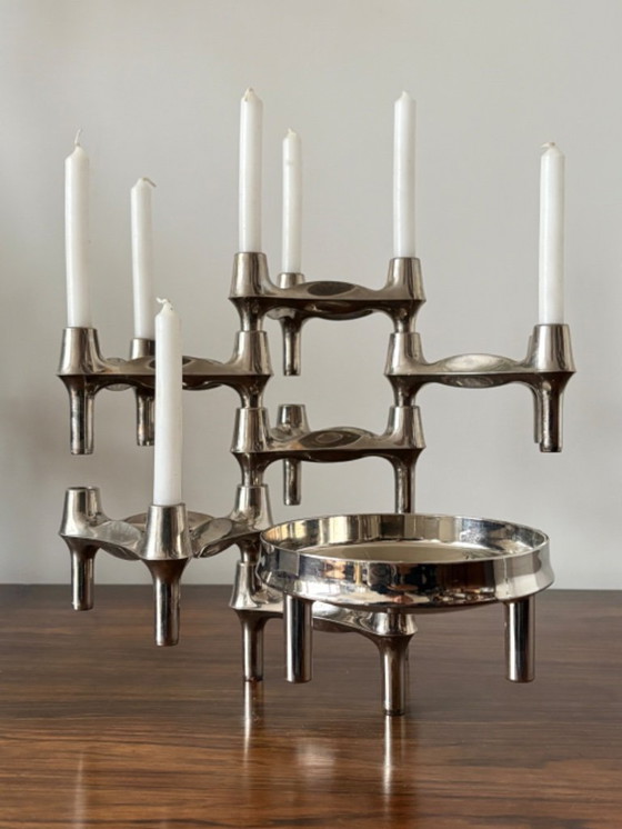 Image 1 of Nagel & Stoffi per BMF - set di candelieri modulari + ciotola anni '70