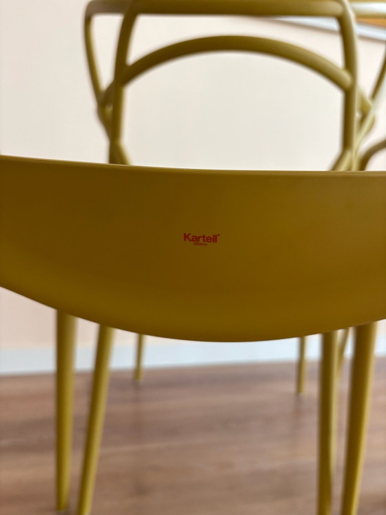 4 Kartell design chairs ocher yellow, Dining chairs, Plastic (photo 8 of 10)