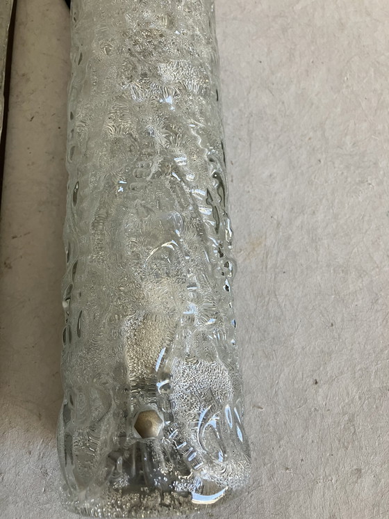 Image 1 of Set vintage di lampade da parete in vetro ghiaccio 1960, lampade in vetro ghiaccio