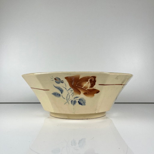 Ciotola da insalata Sarreguemines con motivo floreale, prima metà del XX secolo. – servies, Ceramic