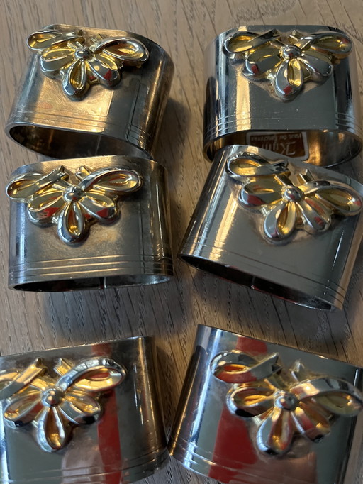 6 Vintage Silver Plated Napkin Rings