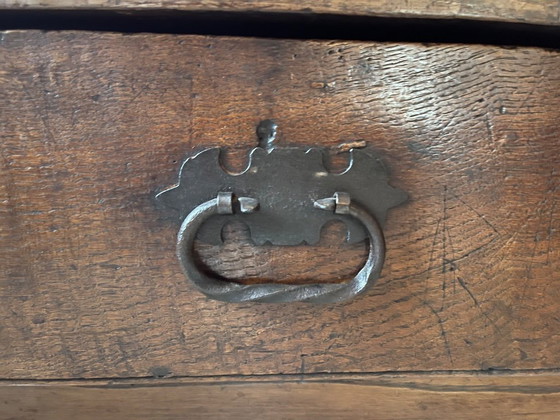 Image 1 of Tavolino da bar antico vintage con cassetti