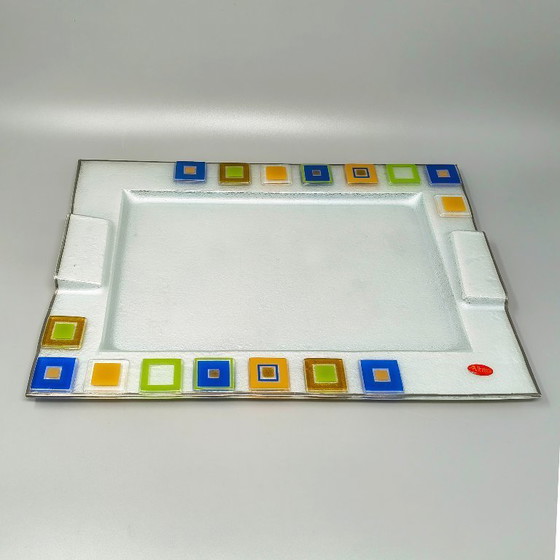 Image 1 of Plateau étonnant des années 1970, signé Albatros, en verre de Murano. Fabriqué en Italie.