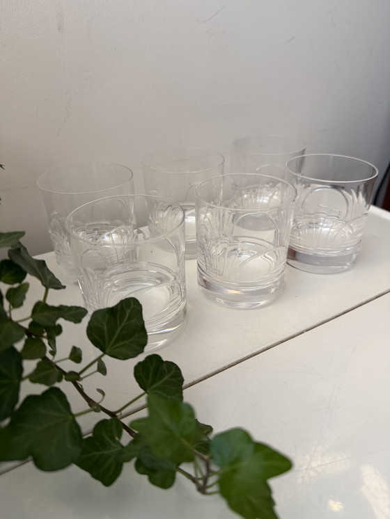 Image 1 of Ensemble de 6 verres à eau en cristal de style Art déco
