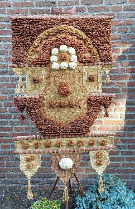 DON FREEDMAN Entwurf 1970 Wandteppich Naturtextil