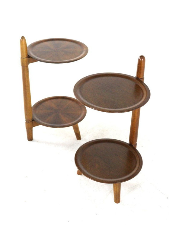 Image 1 of Set van 2 Edmund Jørgensen voor Patent ANM bijzettafeltje / nachtkastjes vintage Deens