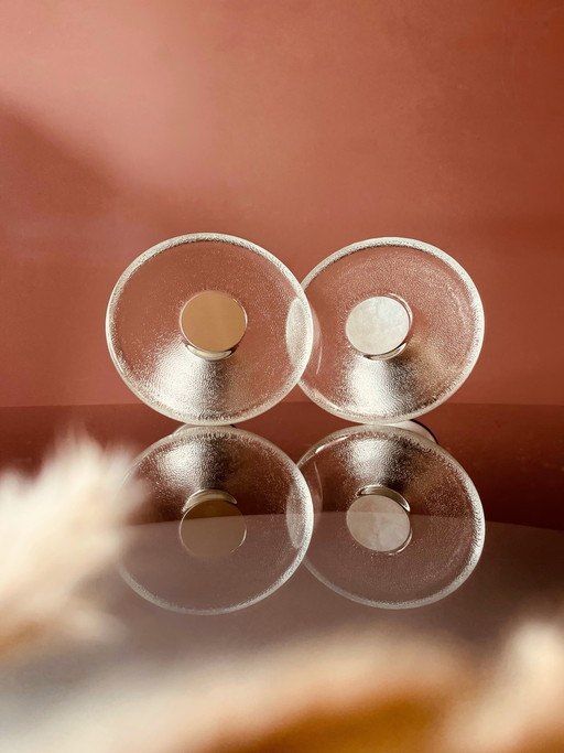 Set of 70s glass design wall hooks