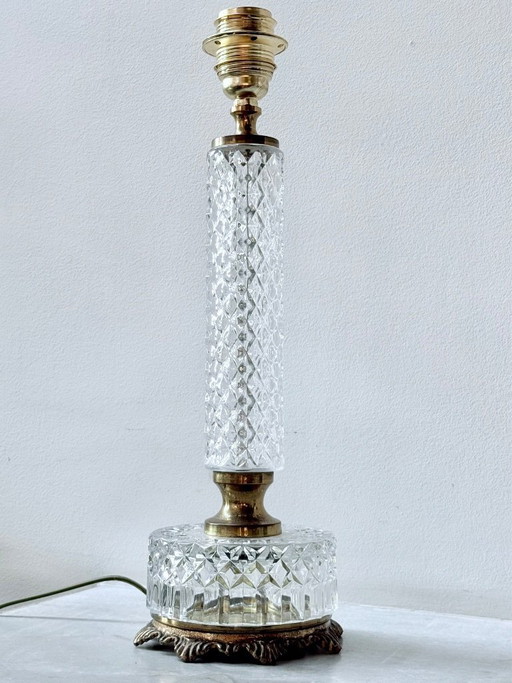 Lampe aus Glas und Messing aus den 1960er Jahren