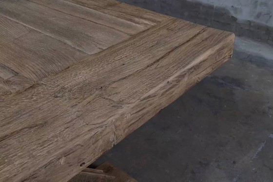 Image 1 of Farmhouse Table in Antique Solid Oak, Star Legs - 300 cm
