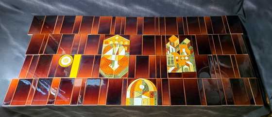 Image 1 of Roger Capron (1922–2006) – Set aus 112 glasierten Keramikfliesen – 1970