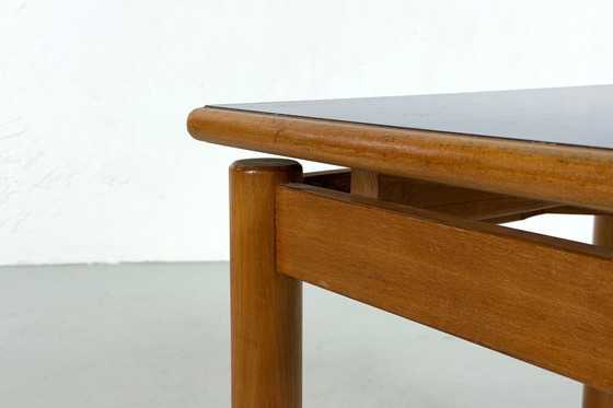 Image 1 of Coffee table in wood with blue top, France - 1960s