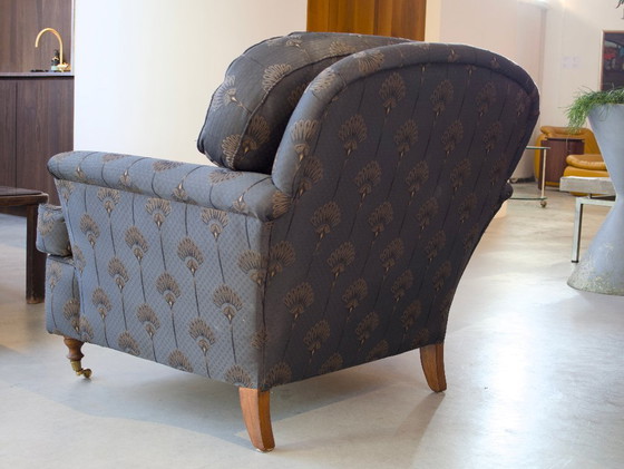 Image 1 of Fauteuil lounge Art déco à motif paon | Style hôtelier chic | Années 80/90