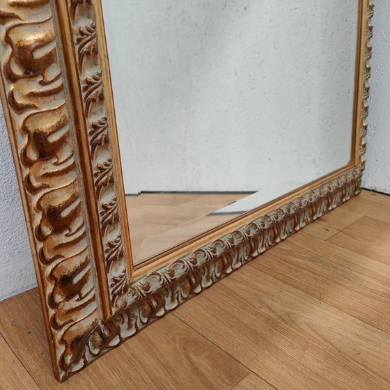 Image 1 of Vintage goudkleurige facet geslepen Regency spiegel schouwspiegel