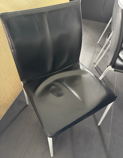 6x Zanotta eetkamerstoelen