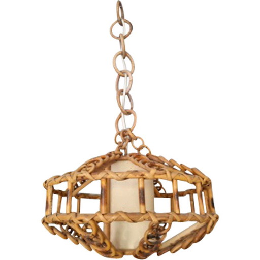 Vintage rotan hanglamp, 1960