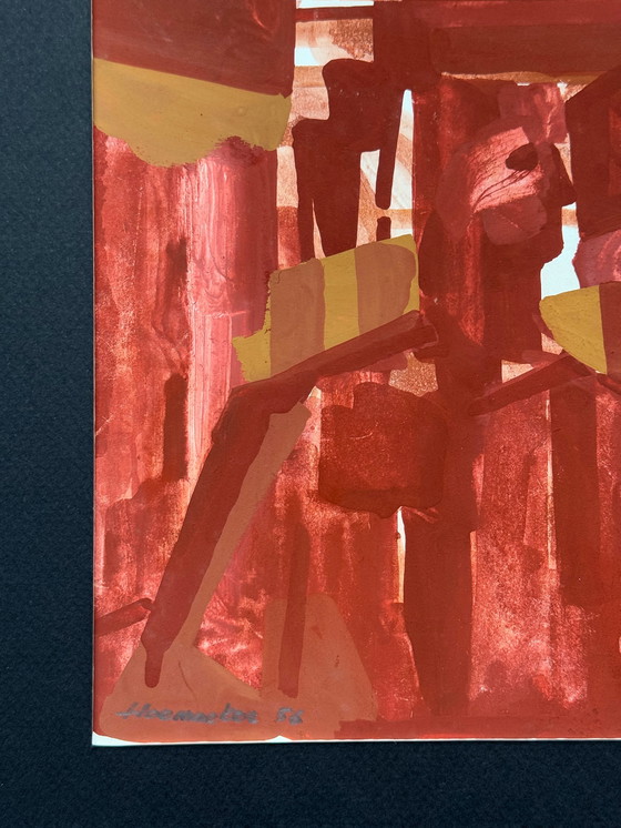 Image 1 of Jozef Hoemaeker (1911-1970) - Abstrakter Roter Mann, 1956