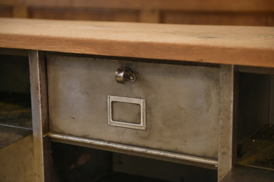 Image 1 of Strafor 6-column filing cabinet with oak top, 1950s
