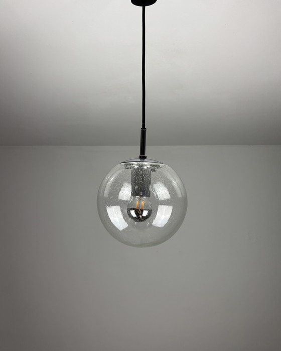 Image 1 of Vetro anni &#39;60, Limburgo, Lampada vintage di metà secolo, Vetro a bolle, Lampada a sospensione, Germania, Minimalismo, Era s