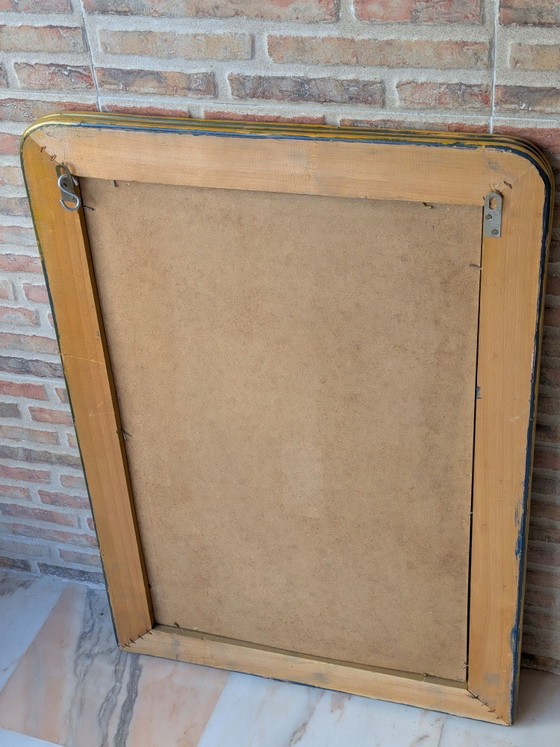 Specchio in vimini, Vetro, Rattan, Dorato (foto 11 di 11)