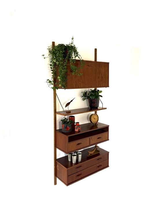 Image 1 of Vintage Danish modular teak wall system '60