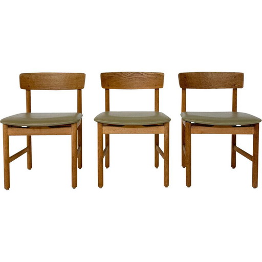 Set van 3 vintage eetkamerstoelen model 236 van Børge Mogensen, Denemarken jaren 50