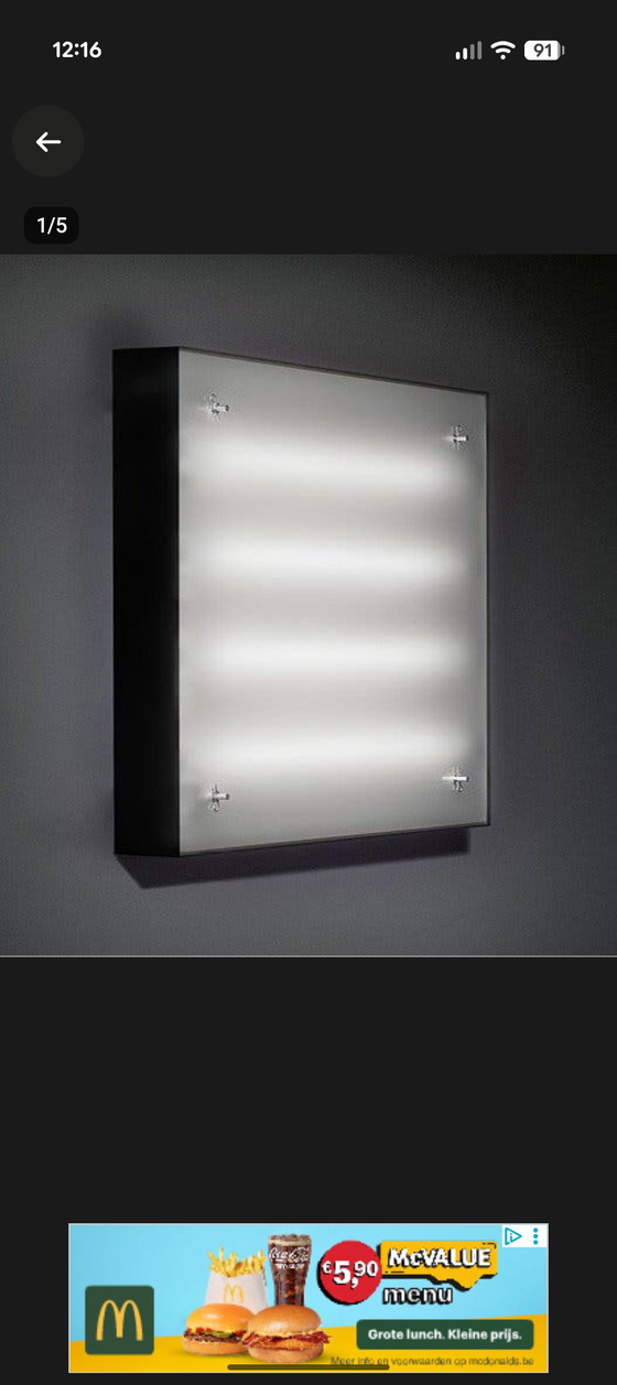 Modular Square Moon - Luc Vincent - Lampada di Design Vintage – Applique, Aluminium, Plexiglass (photo 5 of 6)