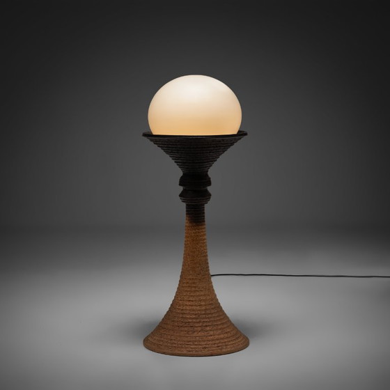 Large Earthy Ceramic Floor Lamp by Doria Leuchten, Germany, 1970s – Floor lights, Glass (photo 2 of 10)
