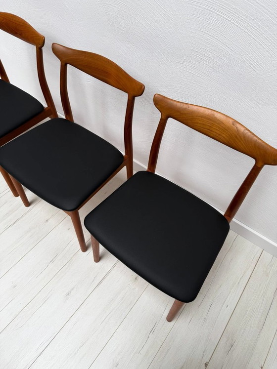 Image 1 of Set van 6 vintage model 112 Deense teakhouten eetkamerstoelen van Erik Wørts voor Vamo Sønderborg, Mid-Century Modern, jaren 196