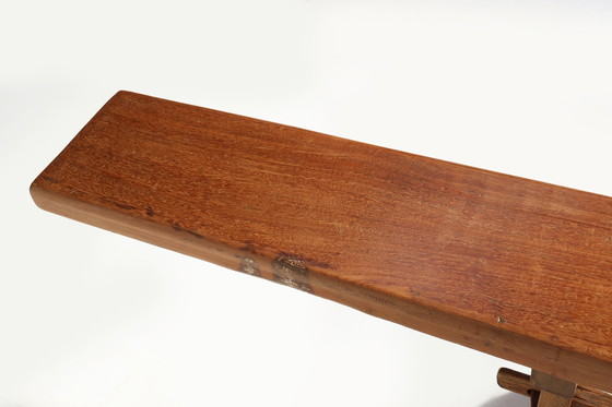 Image 1 of Extra lange massief iepenhouten kloosterbank, Frankrijk ca. 1850