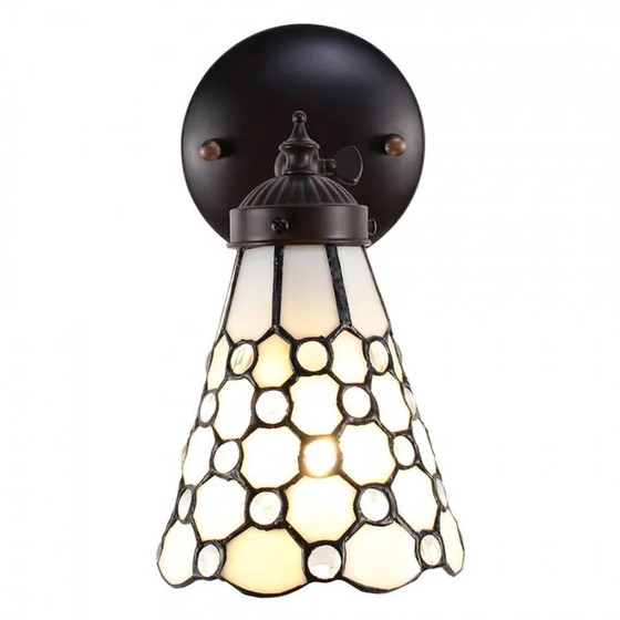 Tiffany wandlamp, Wandlampen, Kristal, Glas, Wit (foto 3 van 5)