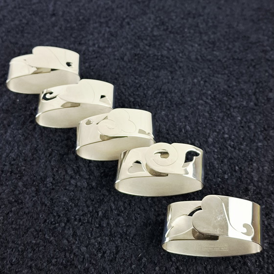 Image 1 of 5 anelli per tovaglioli vintage in acciaio inox WMF Cromargan art deco