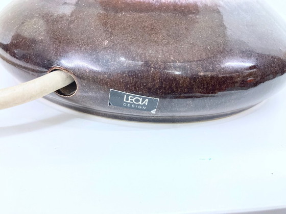 Image 1 of 2 Leola table lamps, ceramic base, cork shade, 1970s/80s