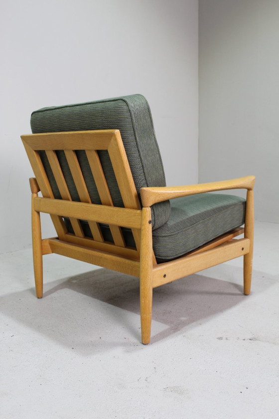 Image 1 of Vintage fauteuil Erik Wørts eiken, groen