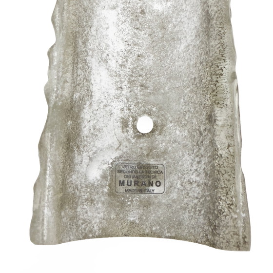 Image 1 of Paar moderne messing en Murano glazen "Scavo" wandlampen